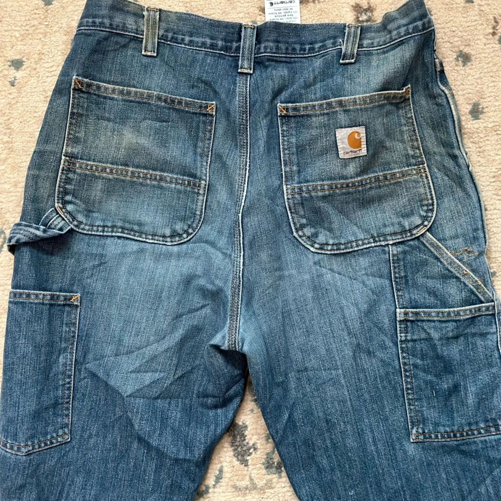 Carhartt Blue Straight-Leg Jeans with Faded Details